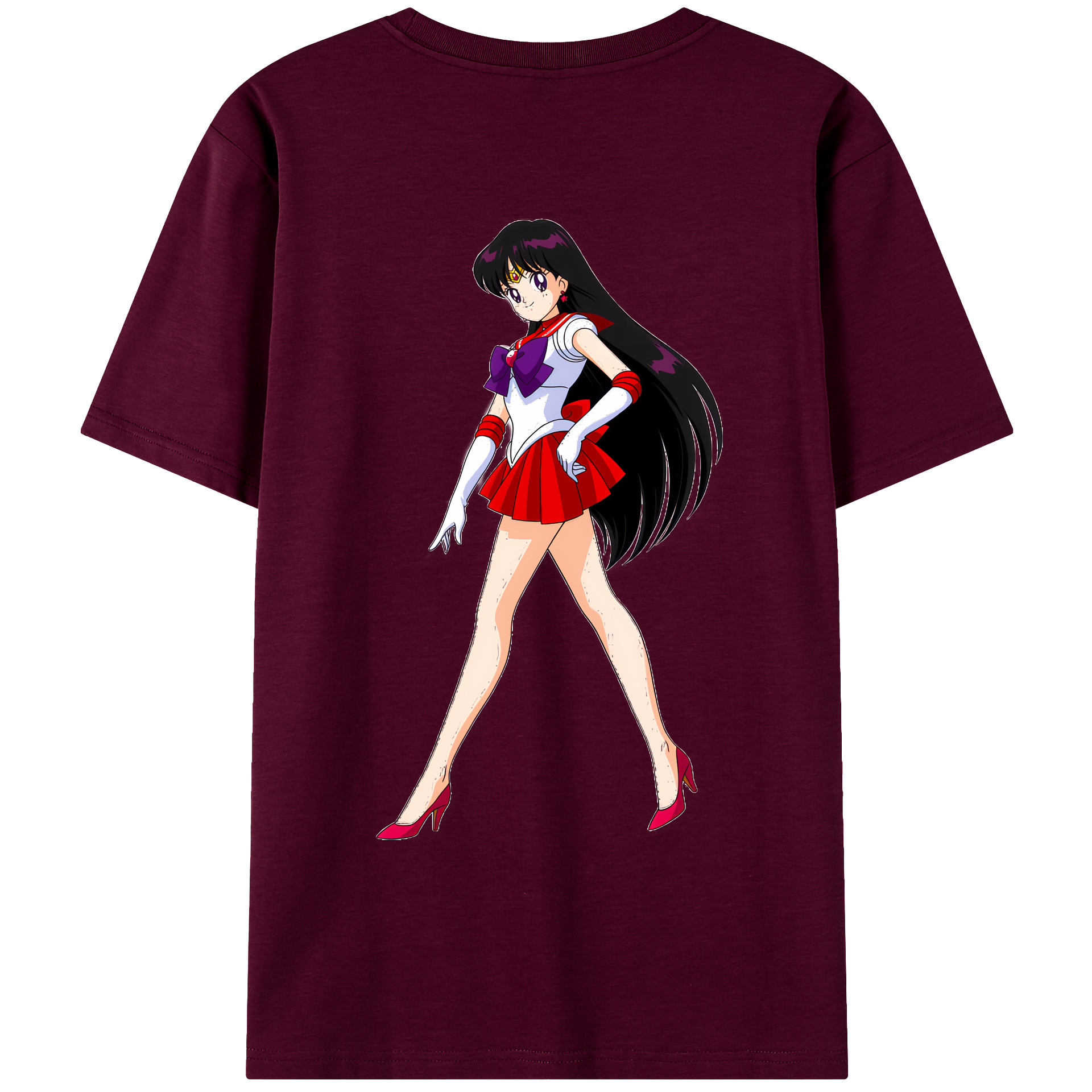 （画像用） 美少女戦士セーラームーン 火野レイ ひの レイ Sailor Moon Hino Rei （セーラーマーズ,Sailor Mars） レディース半袖Tシャツ(バックプリント)